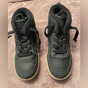 Black “Leather” High-Top Shoes